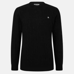 Jack Marlow Merino Wool Blend Cable Knitted Jumper Men