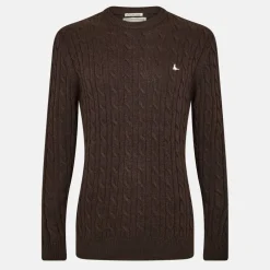Jack Marlow Merino Wool Blend Cable Knitted Jumper Men