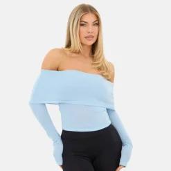 Jersey Long Sleeve Bardot Top