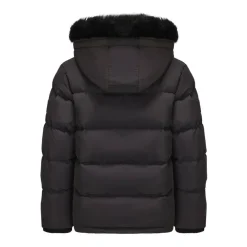 Kids' Double Zip Detachable Faux Fur Hood Fleece Lined Short Puffer Jacket