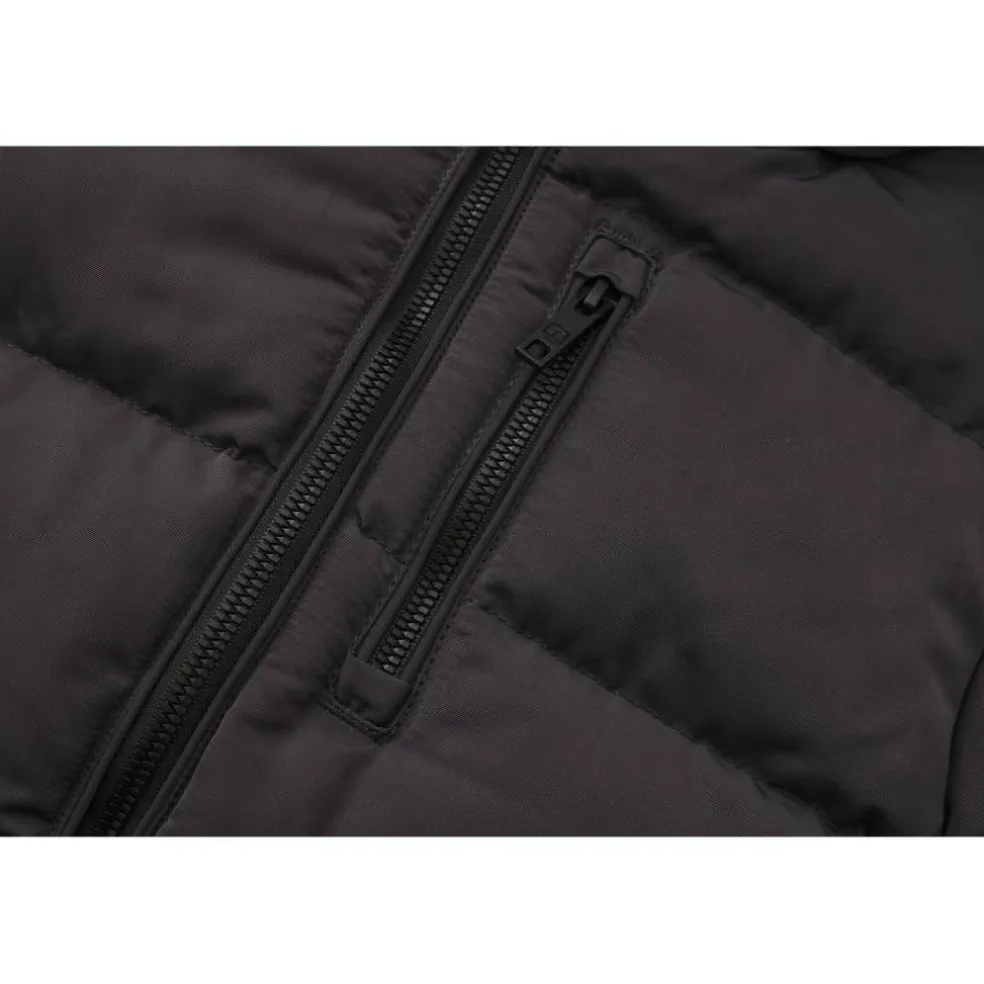 Kids' Double Zip Detachable Faux Fur Hood Fleece Lined Short Puffer Jacket