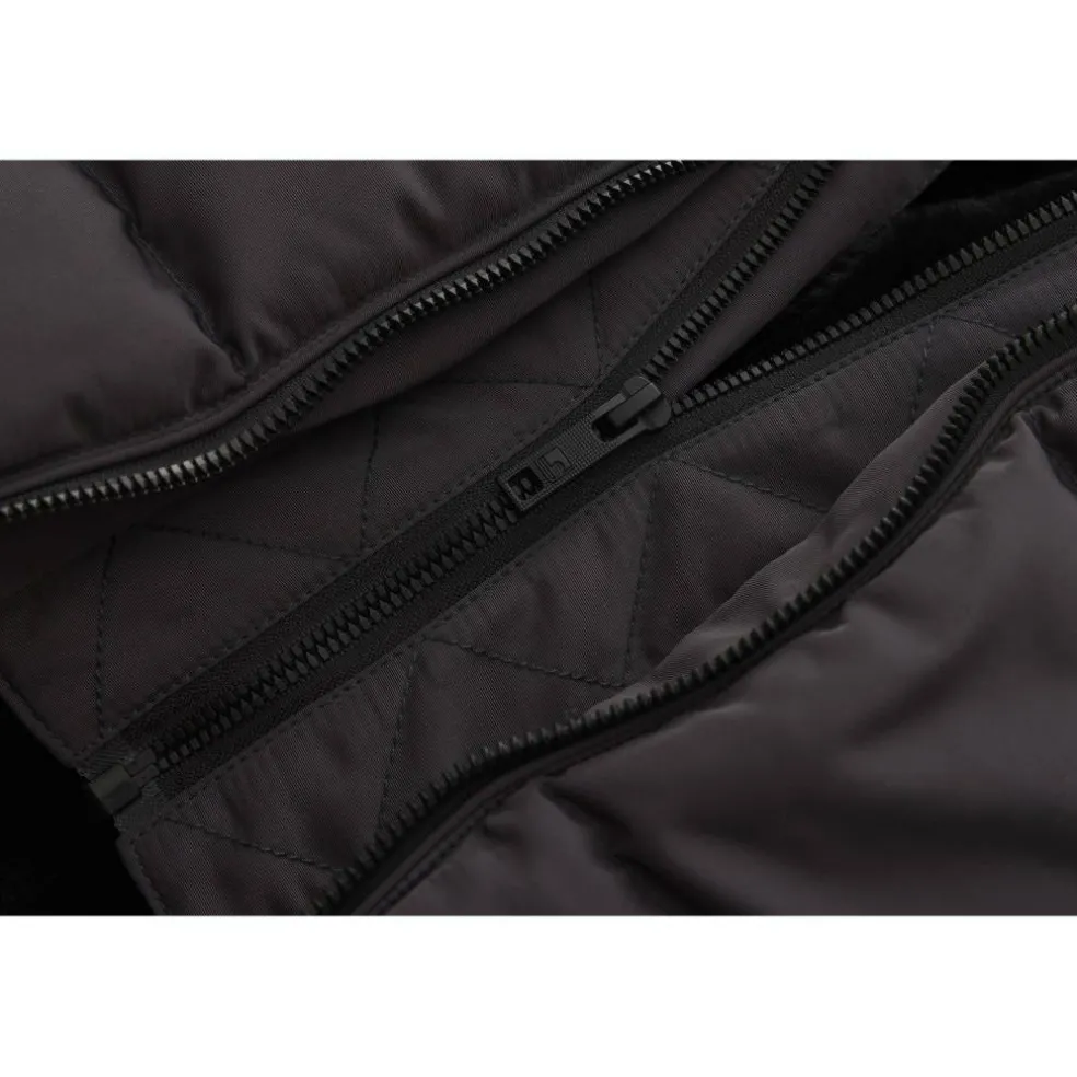 Kids' Double Zip Detachable Faux Fur Hood Fleece Lined Short Puffer Jacket