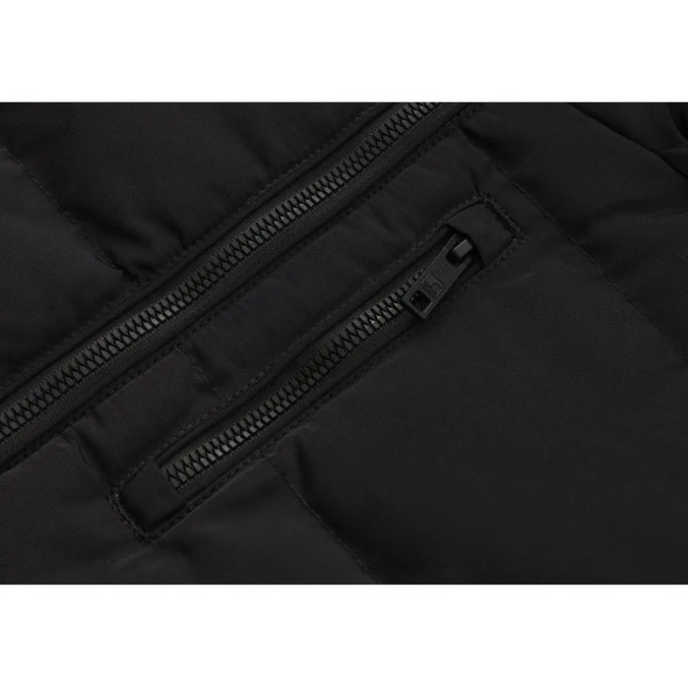 Kids' Double Zip Detachable Faux Fur Hood Fleece Lined Short Puffer Jacket