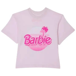 Kids' Barbie Back Graphic Pink Oversized T-Shirt
