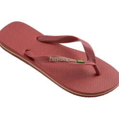 Kids' Brasil Logo Rose Gum Flip Flops
