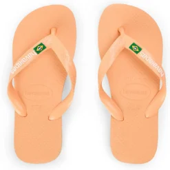 Kids' Brasil Logo Rose Gum Flip Flops