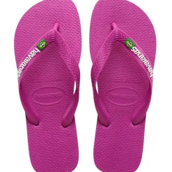 Kids' Brasil Logo Rose Gum Flip Flops