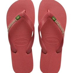Kids' Brasil Logo Rose Gum Flip Flops