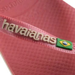 Kids' Brasil Logo Rose Gum Flip Flops