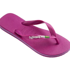 Kids' Brasil Logo Rose Gum Flip Flops