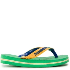 Kids' Brasil Mix Leaf Green/Marine Flip Flops