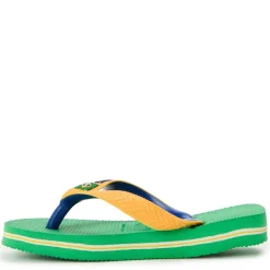 Kids' Brasil Mix Leaf Green/Marine Flip Flops
