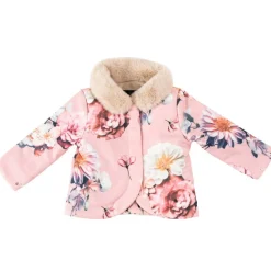 Kids' Chic Baby Wrap Ruffle Collar Long Sleeve Button Faux Fur Coat