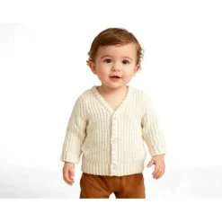 Kids' Chunky Knit Long Sleeve V-Neck Cardigan