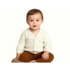 Kids' Chunky Knit Long Sleeve V-Neck Cardigan