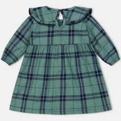 Kids' Collar Check A-Line Dress