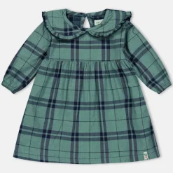 Kids' Collar Check A-Line Dress