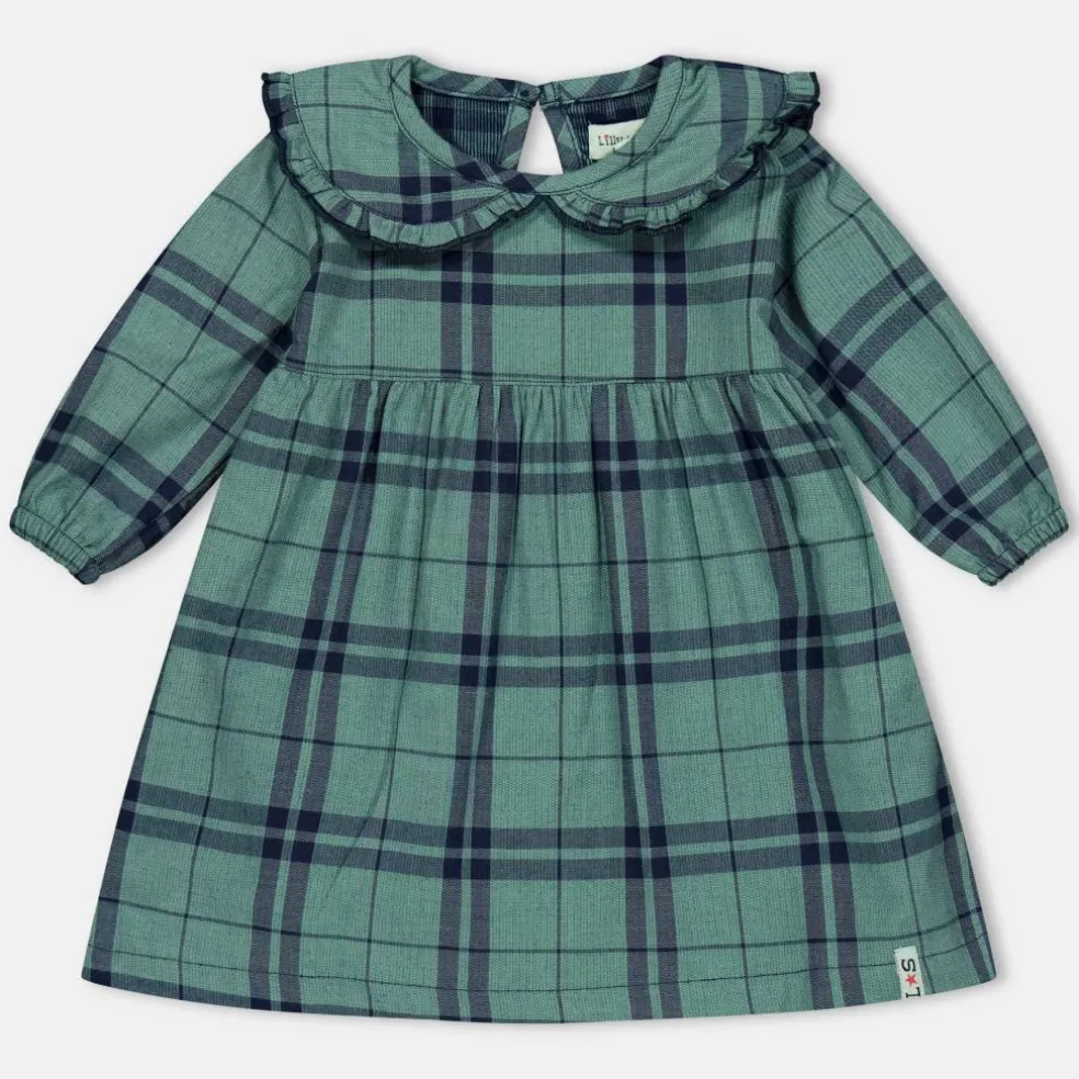 Kids' Collar Check A-Line Dress