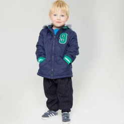 Kids' Detachable Hood Long Sleeve Varsity Jacket