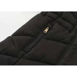 Kids' Faux Fur Trim Detachable Hood Long Sleeve Short Puffer Jacket