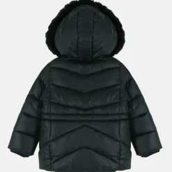 Kids Fur Trimmed Hood Long Sleeve Short Puffer Jacket