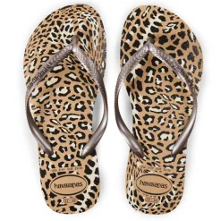Kids' Hav Slim Animals Sand Grey/Golden Flip Flops