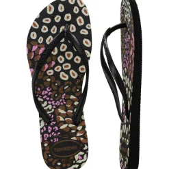 Kids' Hav Slim Animals Sand Grey/Golden Flip Flops