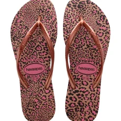Kids' Hav Slim Animals Sand Grey/Golden Flip Flops