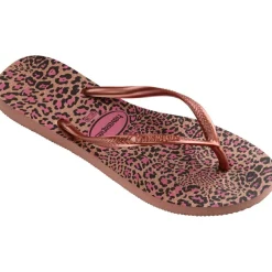 Kids' Hav Slim Animals Sand Grey/Golden Flip Flops