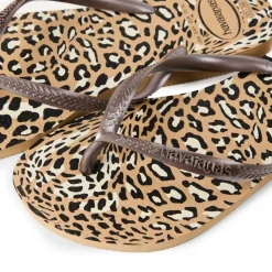 Kids' Hav Slim Animals Sand Grey/Golden Flip Flops