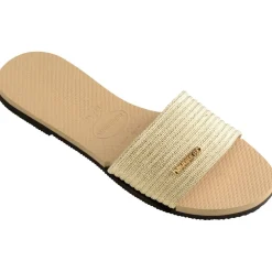 Kids' Hav You Malta Metallic Golden Flip Flops