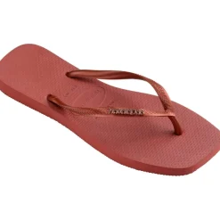 Kids' Square Logo Metallic Black Flip Flops