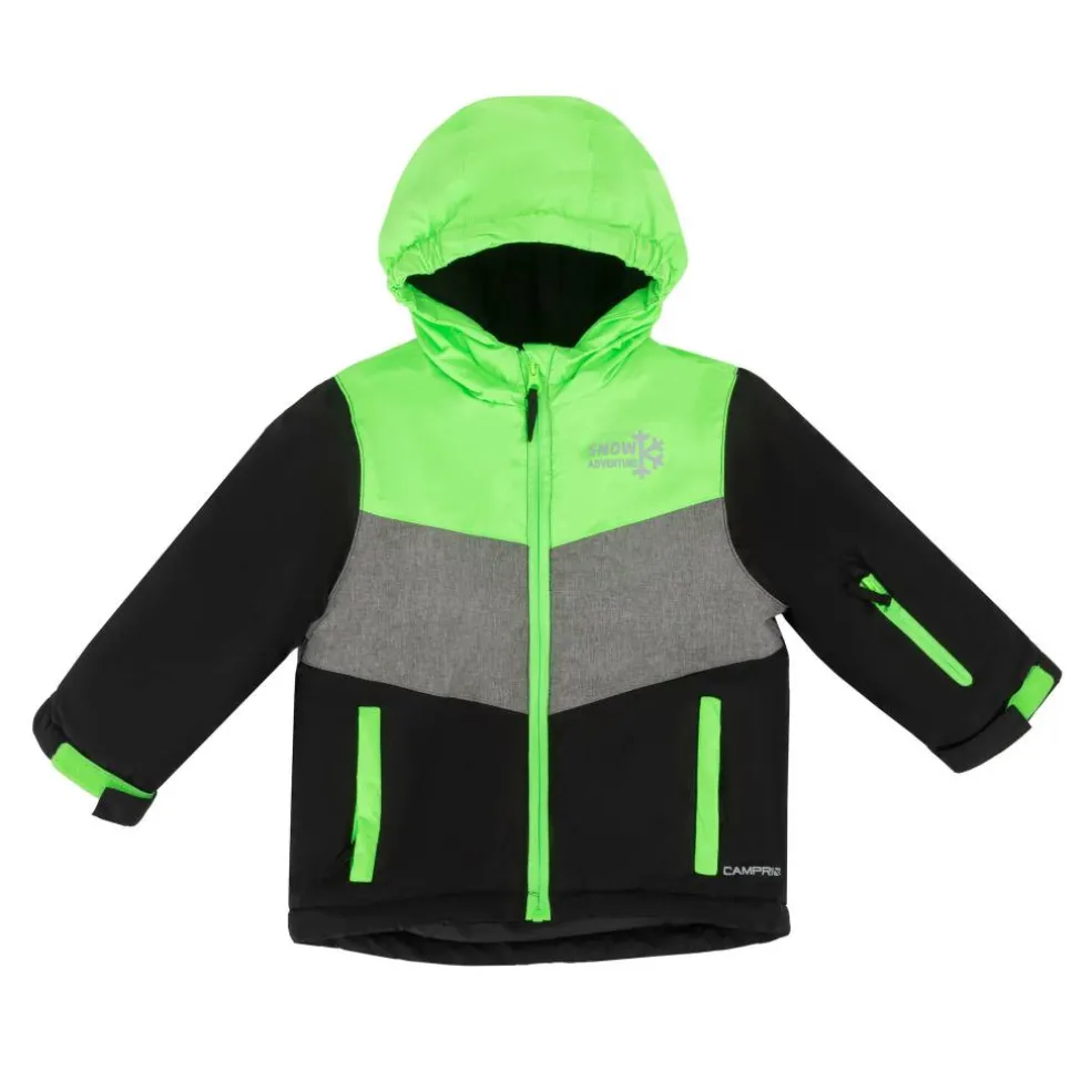 Kids' Windproof Fleece Lined Hooded Long Sleeve Ski Jacket