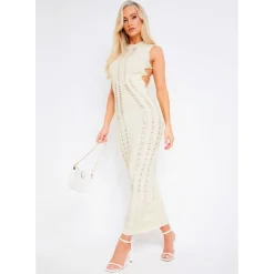 Knitted Corset Maxi Chain Dress