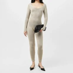 Knitted Long Sleeve Jumpsuit Womens