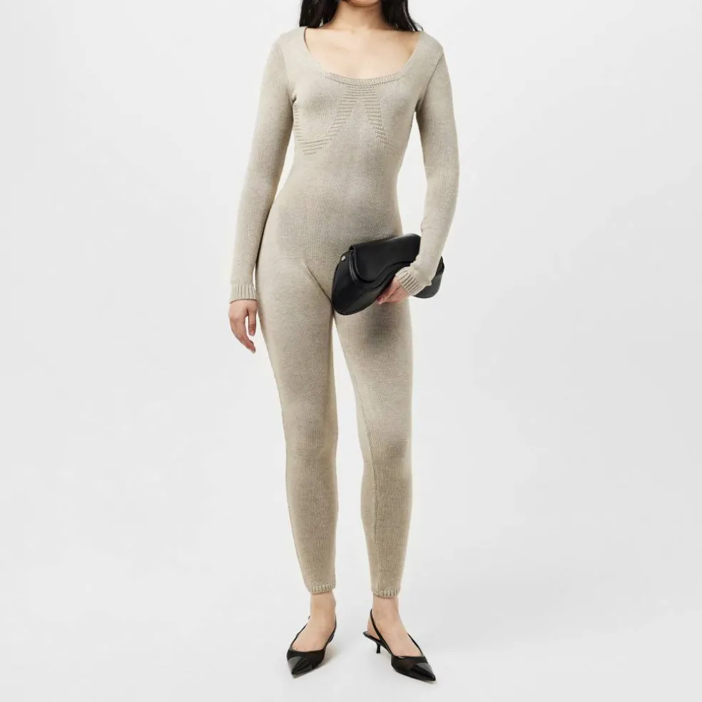 Knitted Long Sleeve Jumpsuit Womens