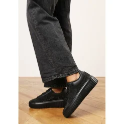 Lace Up Trainer with Diamante pattern and chunky sole