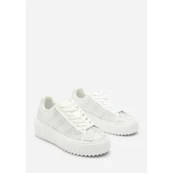 Lace Up Trainer with Diamante pattern and chunky sole