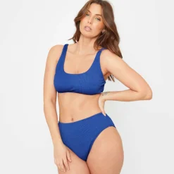 Ladies Textured Square Neck Bikini Top