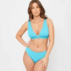 Ladies Textured Triangle Bikini Top