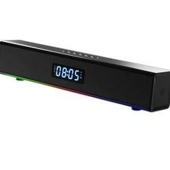 LED Light-Up Rechargeable Portable Soundbar for Gaming Music and Movies