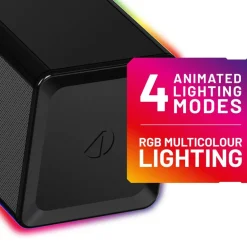 LED Light-Up Rechargeable Portable Soundbar for Gaming Music and Movies