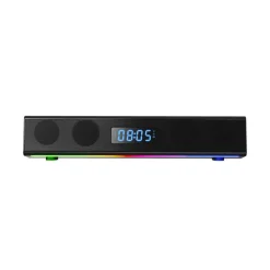 LED Light-Up Rechargeable Portable Soundbar for Gaming Music and Movies