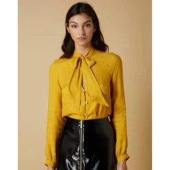 Leopard Jacquard Pussybow Blouse