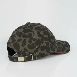 Leopard Print Mens Cap with Contrast Stripe