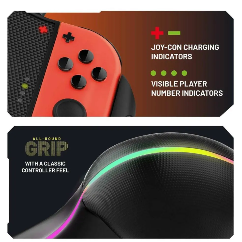Light-Up Play & Charge Comfort Controller compatible with Nintendo Switch Joy-Con controllers