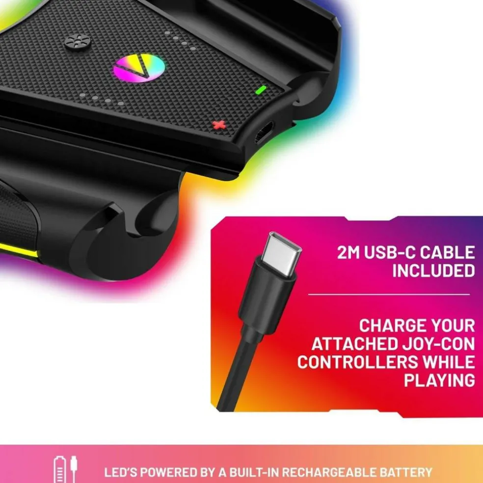 Light-Up Play & Charge Comfort Controller compatible with Nintendo Switch Joy-Con controllers