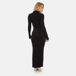 Long Sleeve Button Maxi Dress