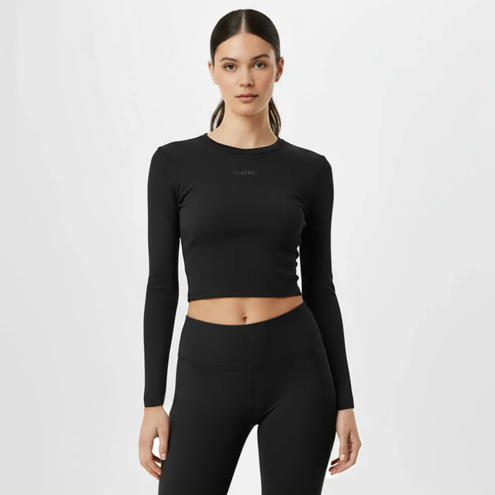 Long Sleeve Crop Top Womens