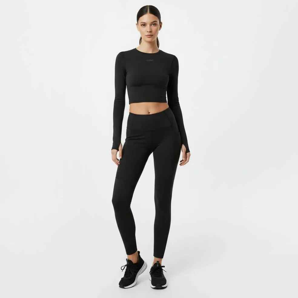 Long Sleeve Crop Top Womens